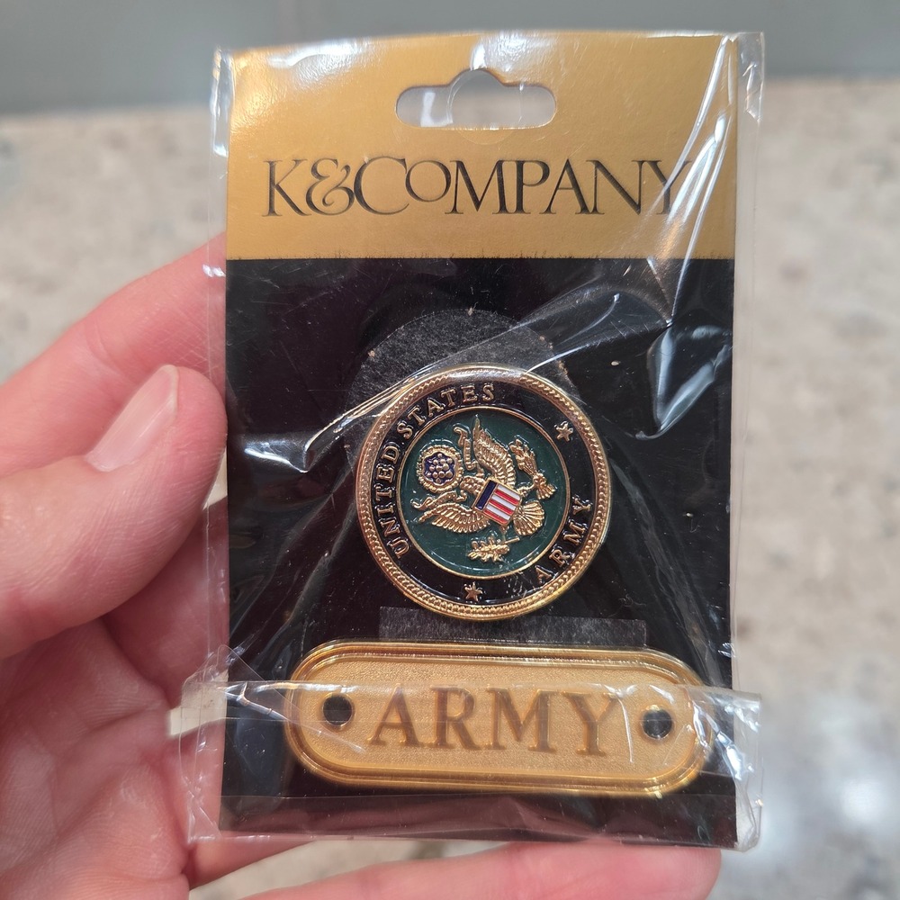 K&Company US Army Medallion Charms Scrapbook Embellishments Gold Tone 559417
